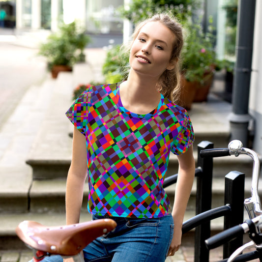 Happy Accident All-Over Print Crop Tee