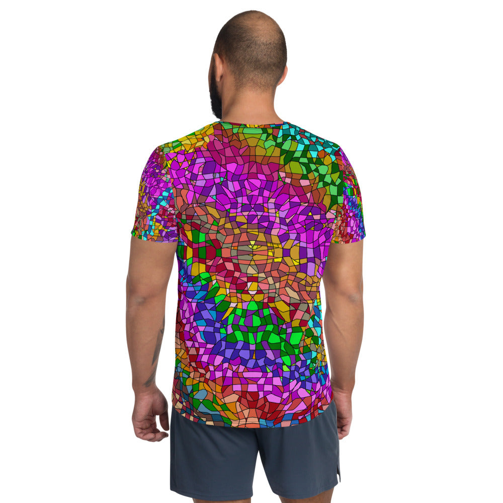 Mosaic All-Over Print Men's Athletic T-shirt